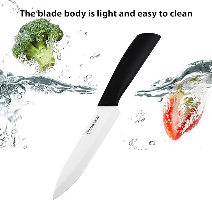 Classic 3PCS Ceramic Knife Set with Cover, Super Sharp Never Rust Healthy (6" Ceramic Chef Knife, 5" Solution Knife，4 "Classic Paring Knife)