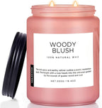 M&SENSE Rose Oud Wood Soy Candles 2 Wick, Large Scented Candles 19.4oz 110 Hour Long Lasting Burn Non Toxic Natural Luxury Aromatherapy Gifts for Women & Relaxing Spa Yoga