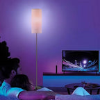 Floor Lamp for Living Room, Modern Standing Lamps with Lampshade, Minimalist Tall Lamp with Chain Switch for Living Room, LED Bulb Included (Beige Shade-RGB Bulb)
