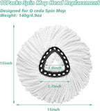 16 PCS Spin Mop Replacement Head,100% Microfiber Mop Heads Replacements with Cedar Mop Replace,360 Degree Round Spin Mop Replacement Head for Easy House Cleaning Floor Mopping