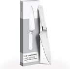 Misen 5.5" Utility Knife – High Carbon Japanese AUS-10 Stainless Steel – Hybrid German & Japanese Blade – Precision Kitchen Knife for Professionals & Home Cooks – Ultimate Cutting Performance - White