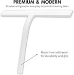11 inch Squeegee Set with Over Wall Hanger, Suction Cup, and Hook, Glass Cleaning Squeegee for Shower Doors, Windows, Glass Doors, Bathrooms, Mirrors, Car Windshield - Matte White