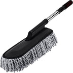 Tanlade 1 Pack Microfiber Car Duster Exterior Scratch Free with Extendable Handle Soft Car Duster Kit for Cleaning Dust Brush Set for Exterior Interior Cleaning Tools (Gray)