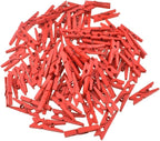 HAHIYO Red Wooden Clothes Pins Clothespins Mini Aviod Fall Apart 1 Inches Length 80 Pack Strong Springs No Rust No Discoloration for Laundry Bathroom DIY Craft Photos Food Opened Bags
