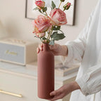 Modern Ceramic Vase Set, Neutral Colors, Decorative Vases for Home Decor, 4 Piece Collection (Green Mix Set 4)