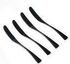 4-Pieces 18/10 Stainless Steel Butter Knife Set, Butter Spreader, Breakfast Spreads,Cheese and Condiments, Mirror Polishing Black