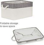 Organization and Storage Basket for Organizing - Large 4 Pack 16x12x8 inch Fabric Storage Cube Collapsible Baskets for Shelves, Storage Bins for Cloth Books (Grey & White)