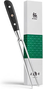 KYOKU Kitchen Carving Fork, 8 in. Japanese Turkey Carving Fork for Meat Cutting, Full-Tang Meat Fork with Pakkawood Handle Mosaic Pin, Stainless Steel Kitchen Fork for Picnic Barbeque Catering