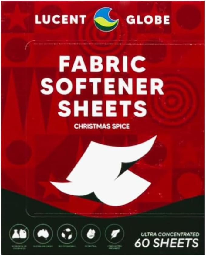 Laundry Detergent Sheets - Pre-Measured Laundry Sheets - Powerful Stain Removal - Gentle on Skin & Fabrics - Works in All Washers - Convenient. (Christmas Spice Fabric Softener)