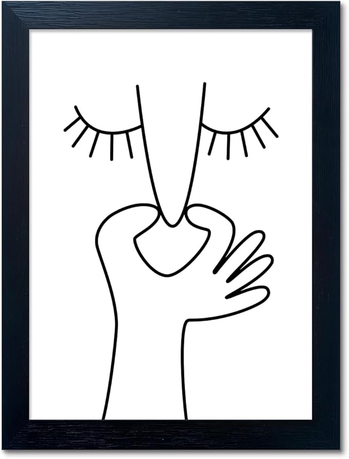 Framed Black and White Bathroom Wall Decor Funny Bathroom Wall Art Bad Smell Humor Canvas Print Artwork for Washroom Sign Decor