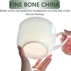 Chulan 25oz Large Bone China Soup Mugs Set of 6, White Lightweight Ceramic Coffee Mugs with Handles for Ramen, Oatmeal, Yogurt, Latte, Tea, Dishwasher Safe