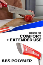 Dalstrong Chef Knife - 8 inch Blade - Gladiator Series - Forged High Carbon German Steel - Razor Sharp Kitchen Knife - Professional Full Tang Knives - Crimson Red Handle ABS - Sheath - NSF Certified