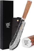 YOUSUNLONG Breaking Knives 8 inch Butcher Knife Japanese Hammered Damascus Steel Natural Walnut Wooden Handle