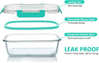 [80 oz & 36 oz]Extra Large Glass Food Storage/Baking Containers Set with Lids, 2 Pack 80 oz(10 cup)&2 Pack 36 oz (4.5 cup)Airtight Glass Container,Microwave,Oven,Freezer and Dishwasher, Green