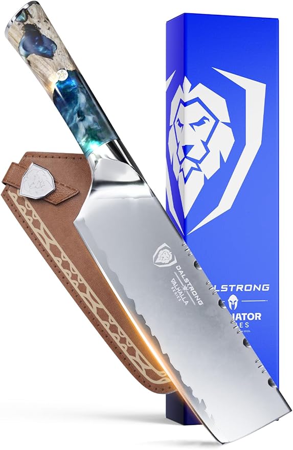 Dalstrong Nakiri Knife - 7 inch - Valhalla Series - 9CR18MOV High Carbon Steel - Vegetable Kitchen Knife - Celestial Resin & Wood Handle - Razor Sharp Asian Knife Gift- w/Sheath