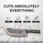 COOLINA Daozi Forged Cleaver Butcher Knife, 7.9-in High Carbon Steel Blade, Handmade Chinese Traditional Knife, Best for Chopping, Slicing, Cutting Meat