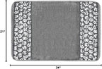 Zahari Home Sinatra Modern Bathroom Rug Classic Luxury Bath Rug Contemporary Decor Silver Bath Mat for Shower Unique Design Stylish Bathroom Rug Bath Shower Tub Decor Bling Silver