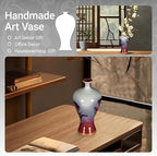 Ceramic vVase Living rRoom Home Decoration Ornament Hand-Painted Landscape Flower Vase Art Collectible (8.67 x 4.72in)