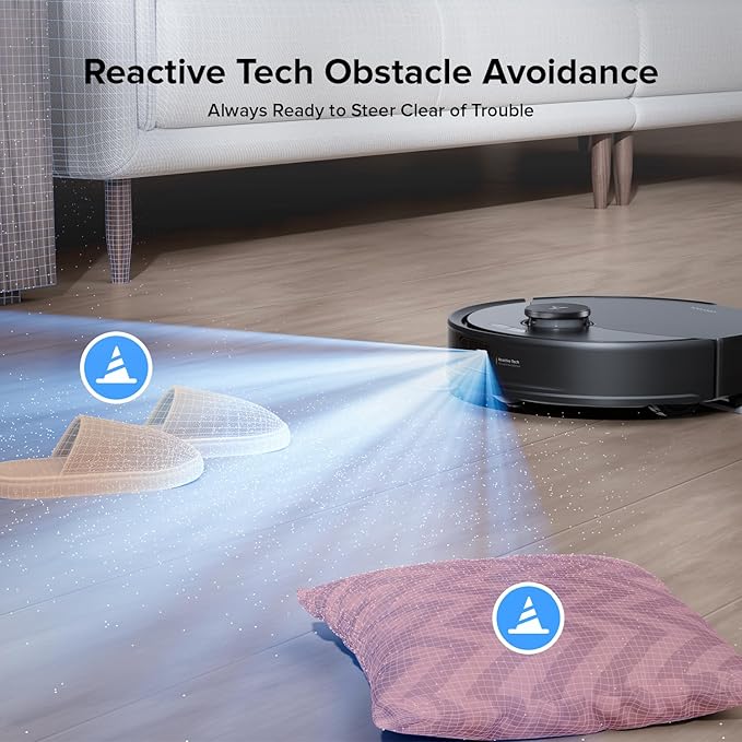 roborock Q10 X5+ Robot Vacuum and Mop, Self-Emptying, Hands-Free Cleaning for up to 7 Weeks, 10,000Pa Suction, Obstacle Avoidance, LiDAR Navigation, No-Go Zones, Black