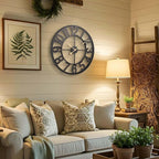 Vantic 24 Inch Large Wall Clock, Arabic Numeral Metal Oversized Wall Clocks for Living Room Decor, Bedroom and Kitchen, Completely Silent, Non Ticking, Battery Operated