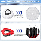 4 Packs Spin Mop Replacement Heads Compatible with Oceda EasyWring 1-Tank System, 30-58" Mop Handle,Scrub Brush and Base Combo Set,Mop Refills Easy to Replace and Cleaning (White,1-Tank)