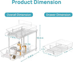 Vtopmart 4 Pack 2 Tier Bathroom Under Sink Organizers and Storage, Clear Kitchen Pantry Organization, Pull Out Medicine Cabinet Organizer with Movable Dividers