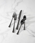 Lenox Portola Satin Black Piece Flatware Set, 20 Count, Metallic