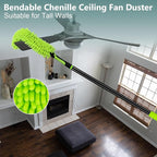 15 Foot Dusters for Cleaning, Duster with Extension Pole 7-15ft, Microfiber Feather Duster Used for Cleaning Ceiling Fan, High Window, Blinds, Shutters, Sofa, Cobweb Duster for Home (14 PCS)
