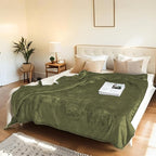 Electric Heated Blanket Twin Size 62"x84" - Microplush & Sherpa Fabric Dual-Sided, 6 Heat Settings & 1-10 Hours Auto Off , Cozy Warming Throw for Home, Office, or Bed, Machine Washable, Olive Green