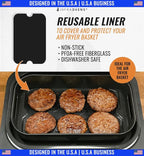Air Fryer Reusable Liner Accessories for Ninja Foodi Smart XL Grill FG551 (Crisper Basket Only), Non Stick Mats with Air Fryer Recipe Book, Airfryer Accessory Set by INFRAOVENS