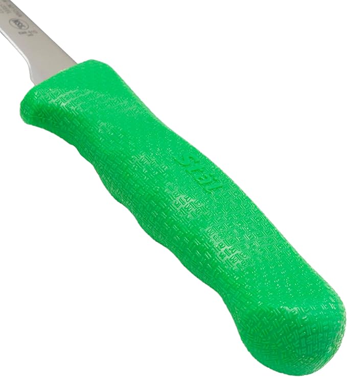 Winco 6" Commercial-Grade German Steel Boning Knife, Narrow, Green