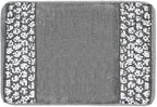 Zahari Home Sinatra Modern Bathroom Rug Classic Luxury Bath Rug Contemporary Decor Silver Bath Mat for Shower Unique Design Stylish Bathroom Rug Bath Shower Tub Decor Bling Silver