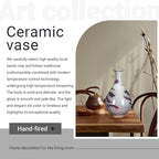 Ceramic Vase Living rRoom Home Decoration Ornament Hand-Painted Landscape Flower Vase Art Collectible (8.47x4.72in)