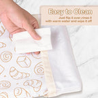 LAKE OF FIRE 16.9"x12.6" Reusable Bread Storage Bags for Homemade Bread with Reusable 2 Bowl Covers,Large Sourdough Bread Bags Food Storage Cloth Bag (White + Bread)