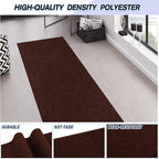 Custom Size Backed Non-Slip Area Rugs Runner, Easy Clean, Waterproof Runner Rugs for Hallway Entryway, Kitchen, Laundry, 2FT x 15FT, Brown
