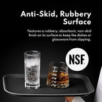 New Star Foodservice Restaurant Grade Non-Slip Tray, Plastic, Rubber Lined, Rectangular (Black, 15-Inch x 20-Inch)
