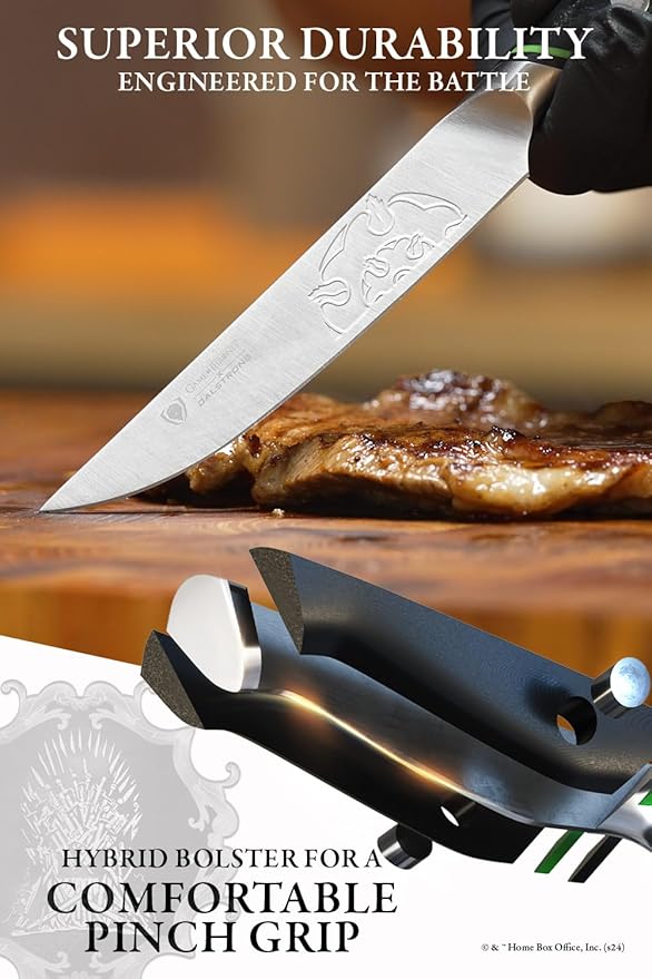 Dalstrong Steak Knife Set-8pc Set-5"- Game of Thrones™ Knife -German Premium Steel Full Tang-Professional G10 Handle-Collection Item Steak Cutting Knife