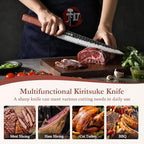 HEZHEN Carving Knife, 10 Inches, Meat Cutting and BBQ Knife, 3 Layers High Carbon Clad Steel Brisket Slicing,Breaking Butcher, Redwood Octagonal Handle