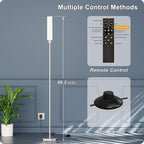 Floor Lamp with Remote Control,Floor Lamps for Living Room/Bedroom/Office, Stepless Adjustable 3000K-6000K Colors and 10-100% Brightness,Standing Light with Foot Switch (Nickel+Beige Linen)