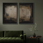 SIGNFORD Framed Canvas Print Wall Art Set Neutral Black and Brown Contemporary Minimalist Illustration Modern Art Decorative for Living Room, Bedroom, Office - 24"x36"x2 Black