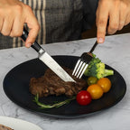 Alata 8-Piece Steak Knives Set, 4.7 Inch with Serrated Edge Razor-Sharp Dinner Knives, Full-Tang Construction, Dishwasher Safe