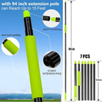 15 Foot Dusters for Cleaning, Duster with Extension Pole 7-15ft, Microfiber Feather Duster Used for Cleaning Ceiling Fan, High Window, Blinds, Shutters, Sofa, Cobweb Duster for Home (14 PCS)