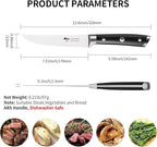 MAD SHARK Steak Knives Set,Premium 12.6-inch Serrated Steak Knife Set,Ultra Sharp German High Carbon Stainless Steel Triple Rivet Collection 4-Piece Kitchen Steak Knife Set (Steak Knives Set of 4.2)