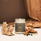Sweet Water Decor Flannel Soy Candle - Vanilla, Caramel, Amber, Tonka, Smoky Woods, Musk Scented - 9oz Clear Jar with Gold Foil - Autumn Candle for Home - 40+ Hour Burn Time