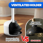 Toilet Plunger with Holder, Heavy Duty Plunger and Holder Combo for Bathroom Cleaning, Bathroom Decor, Bathroom Accessories, Toilet Bowl Cleaners, 19-Inch White