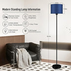 Floor Lamps for Living Room, Stepless Dimmable Blue Floor Lamp with Remote, 2700K-6500K Colors Temperature & Brightness Adjustable,10W/1200LM LED Floor Lamp, Modern Standing Lamp for Bedroom/Office