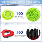 4 Pack Spin Mop Replacements Head Compatible for Oceda EasyWring 1-Tank System,Microfiber Spin Mop Refills Head,1 Mop Scrub Brush + 1 Mop Base + 4 Pack Cleaning Floor Mop Head（Green)
