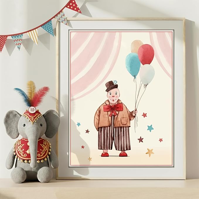 Circus Nursery Wall Art Prints (Set of 3) - Unframed - 11x14 | Delightful and Colorful Unframed 8x10 Inches Prints | Wall Art for Kids | Kids Room Décor | Classroom Décor | Bedroom Wall Décor