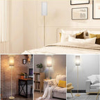 Boostarea Floor Lamp for Living Room with 3 Color Temperatures Bulb, Industrial Floor Lamps, Gold Classic Tall Lamp for Office, Standing Lamps for Bedroom, Kids Room, Reading(9W LED Bulb, Linen Shade)