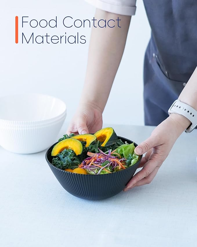 30 OZ Max Cereal Soup Bowl Set of 6, Opal Glass 7.2 inch Black Ribbed Bowls for Ramen, Noodle, Salad, Fruit, Dishwasher and Microwave Safe